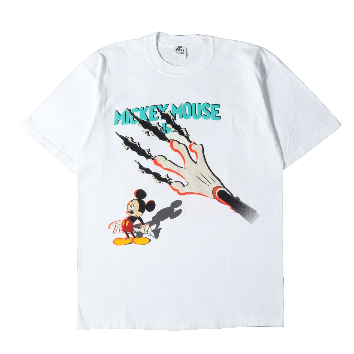 Disney ディズニー Tシャツ ホワイト 白 サイズ:L | 超希少 スペシャル | 90s RUNAWAY BRAIN ランナウェイ・ブレイン ミッキーマウス Tシャツ | USA製 | 90年代 ヴィンテージ 古着 | トップス カットソー【中古】