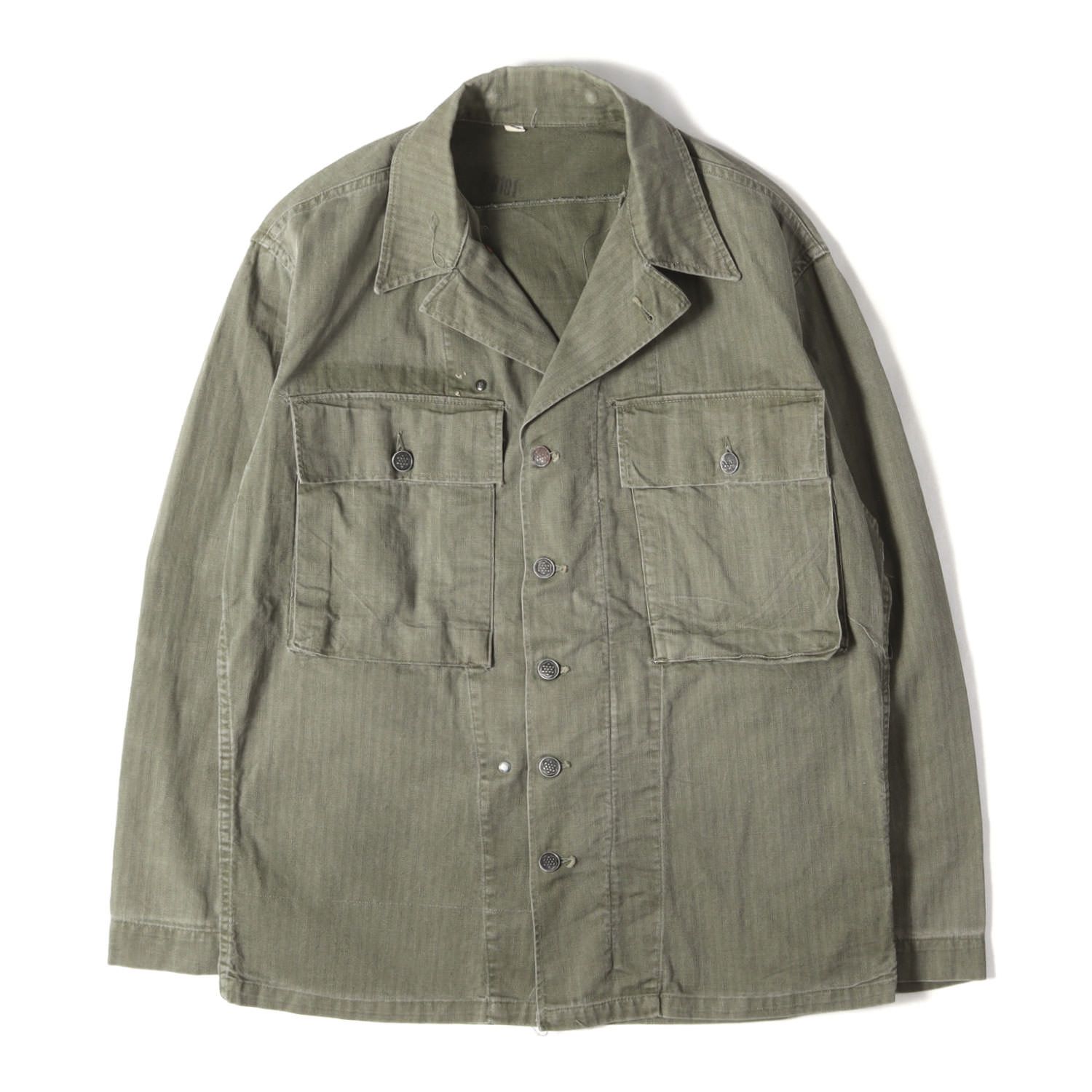 Vintage Military Item ヴィンテージミリタリー | 希少モデル | 40s U.S.ARMY M-43 HBT 13スターボタン ヘリンボーンツイル ミリタリージャケット | オリーブ サイズ:36R | 40年代 古着【中古】