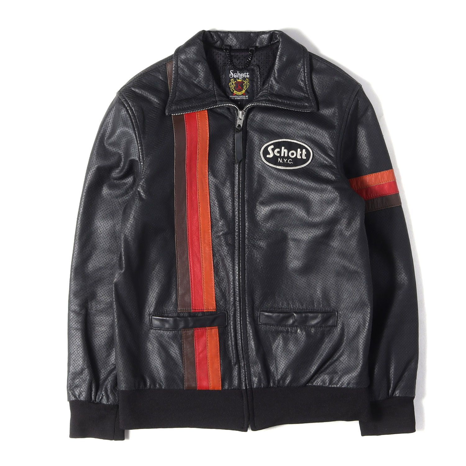Schott ショット ジャケット ブラック 黒 サイズ:S | ラインパッチ
