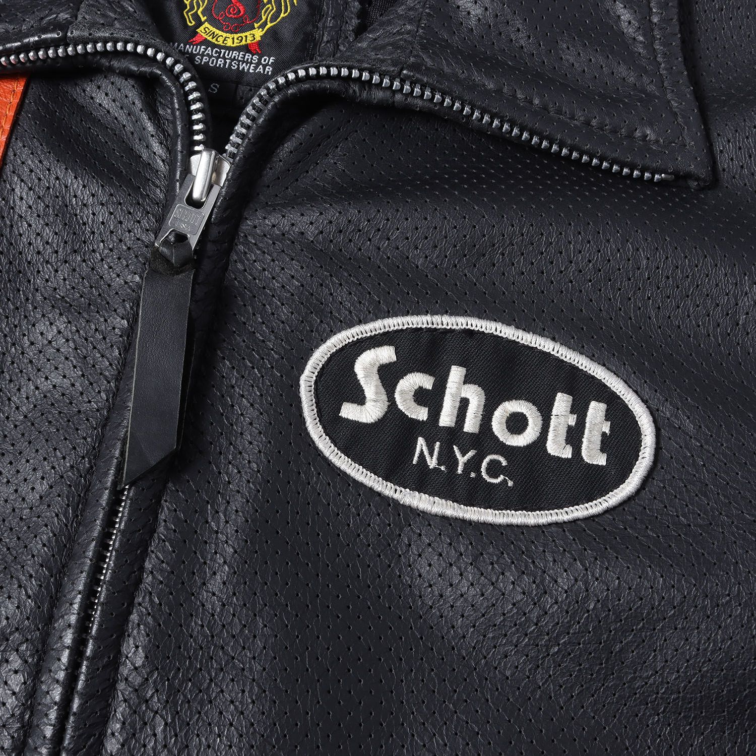 Schott ショット ジャケット ブラック 黒 サイズ:S | ラインパッチ