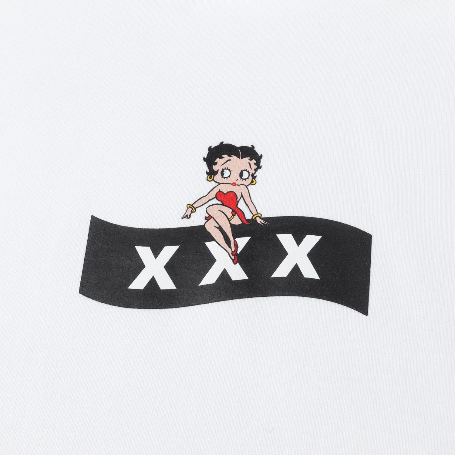 GOD SELECTION XXX ゴッド・セレクション パーカー ホワイト 白 サイズ:XL | Betty Boop ベティー / ラベルロゴ スウェット パーカー | トップス フーディー コラボ | 日本製【メンズ】【中古】 GOD SELECTION XXX ゴッド・セレクション パーカー ホワイト 白 サイズ