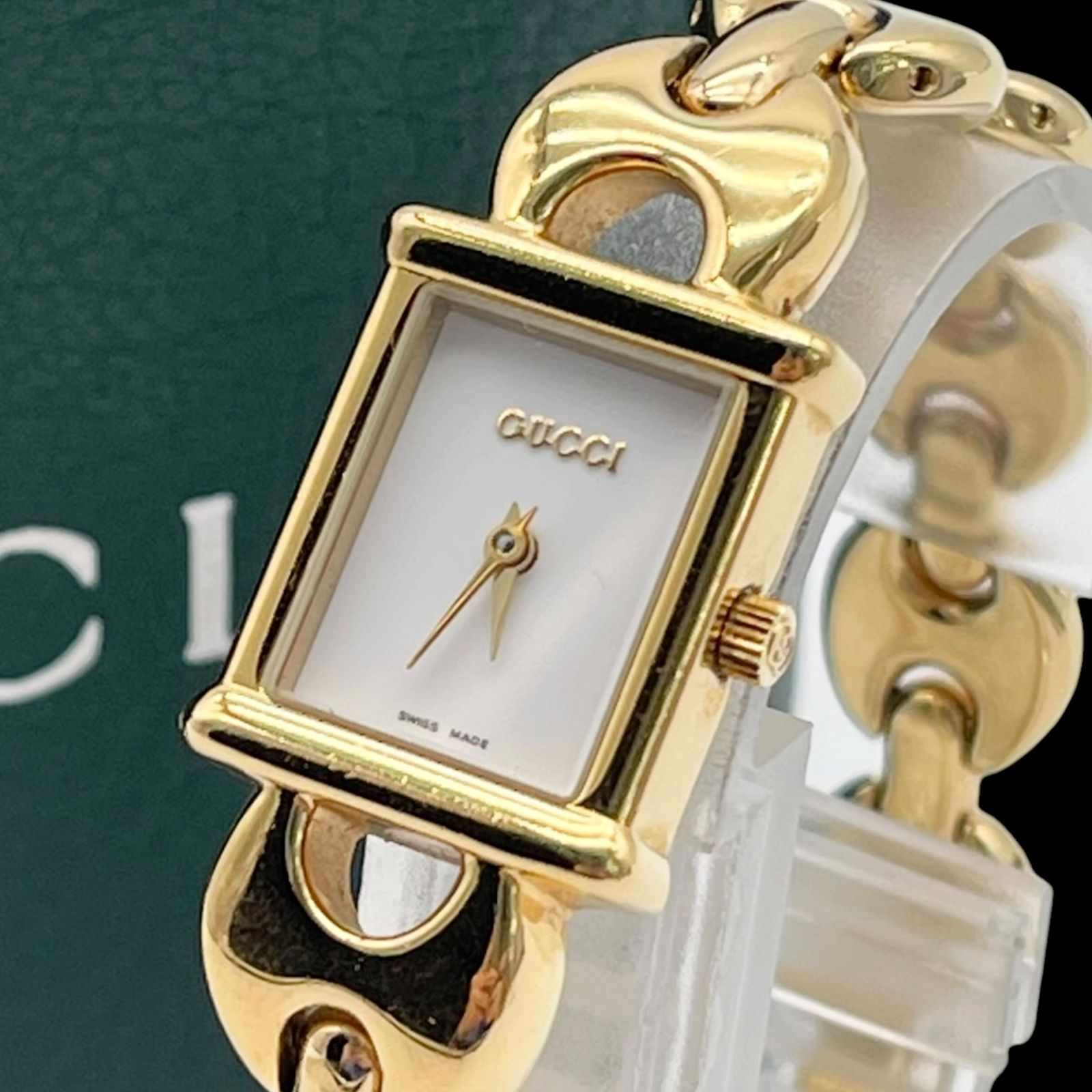 新品電池 稼働品 GUCCI グッチ レディース腕時計 1800L クォーツQZ
