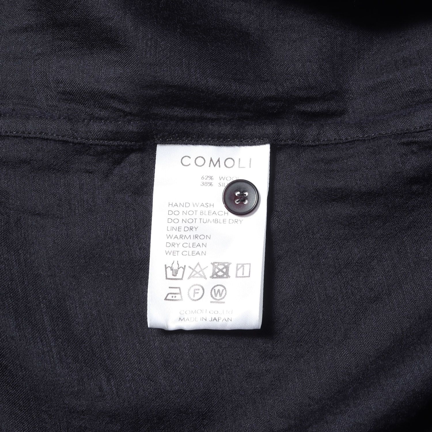 COMOLI コモリ シャツ ネイビー 紺 サイズ:4 | 24SS ウールシルク 半袖