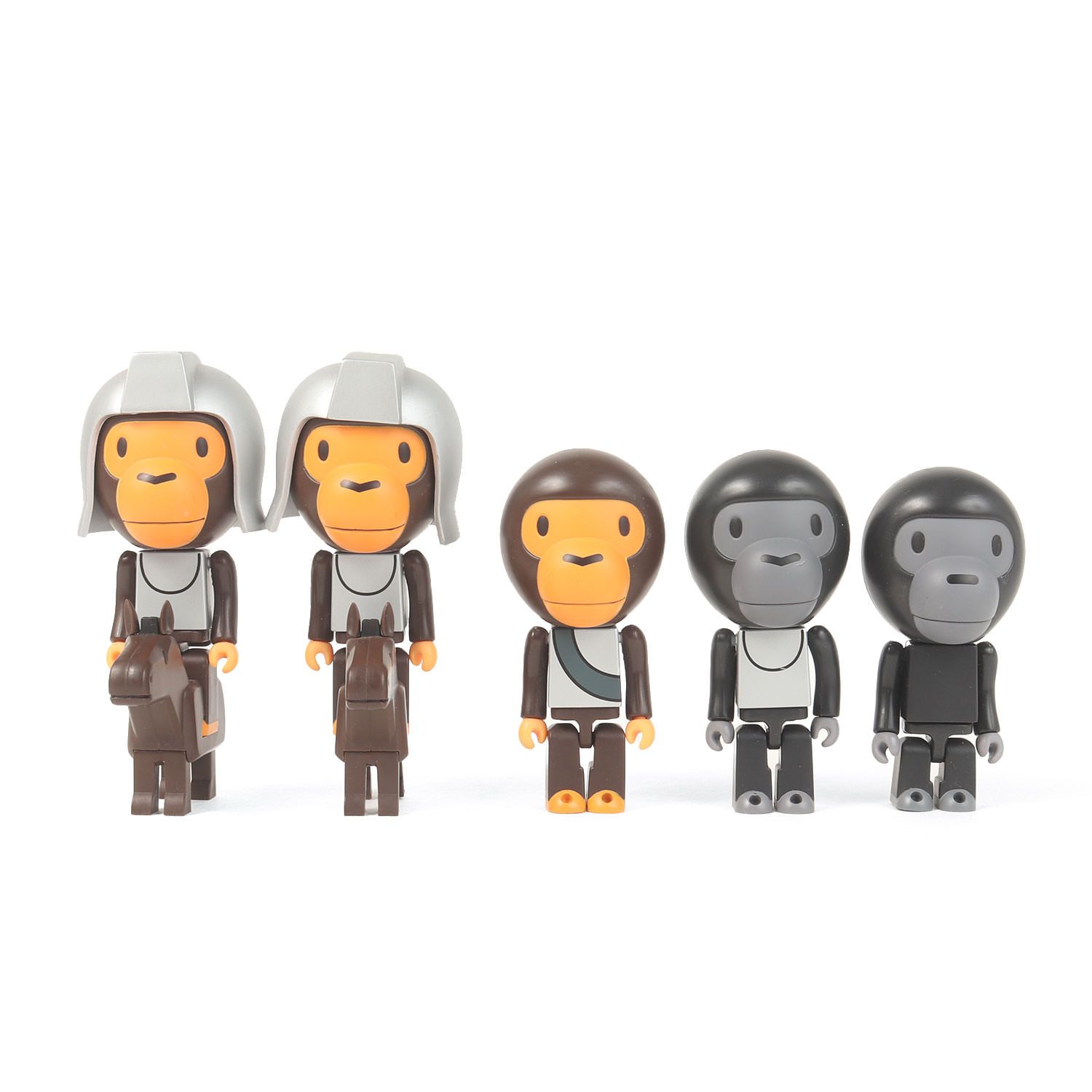 A BATHING APE ア ベイシング エイプ | 00s MEDICOM TOY KUBRICK マイロ キューブリック 7体セット | ブラウン ブラック | 00年代 アーカイブ【メンズ】【中古】