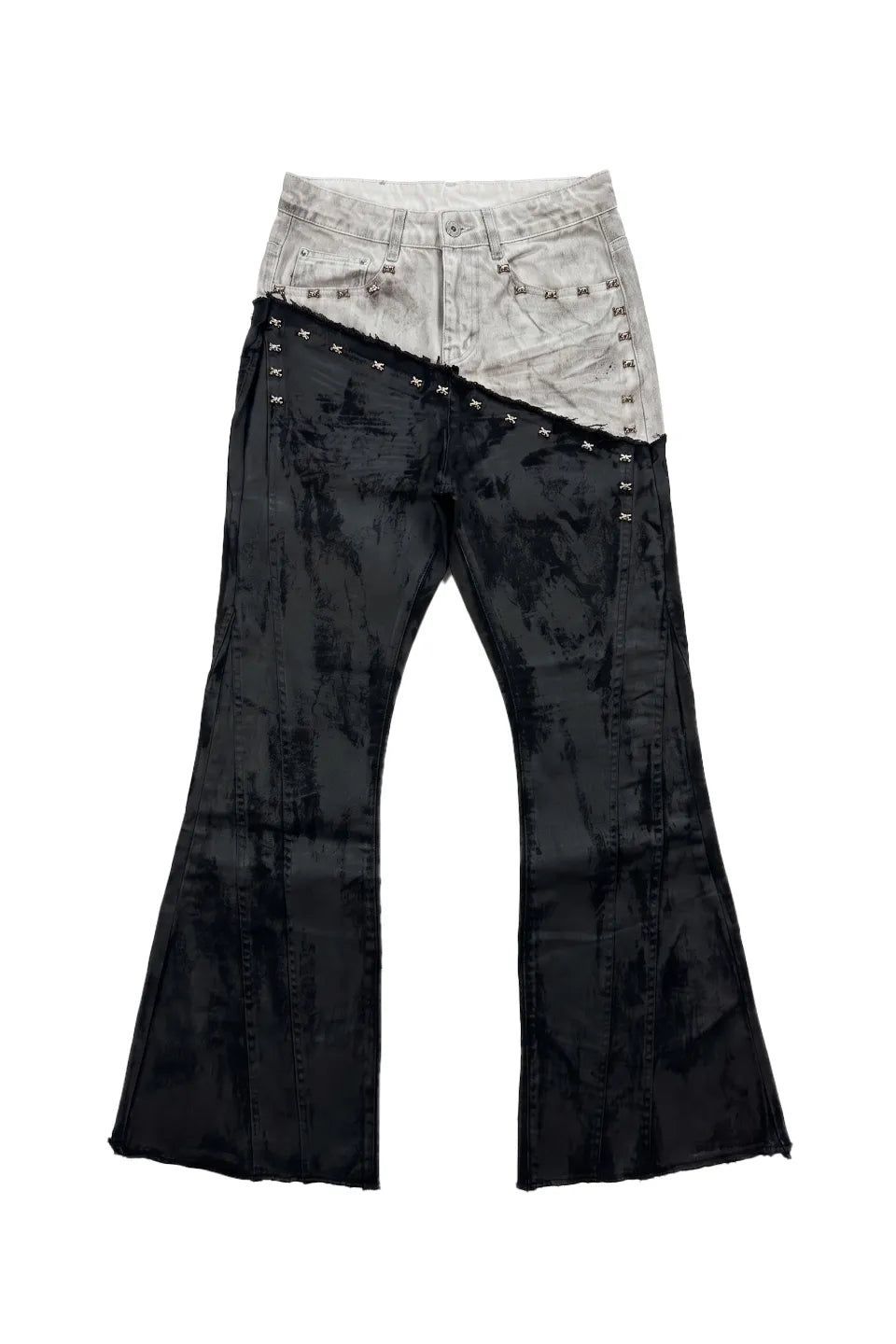 ROLLING MONEY | WAX COATED ASYMMETRIC PANEL DENIM