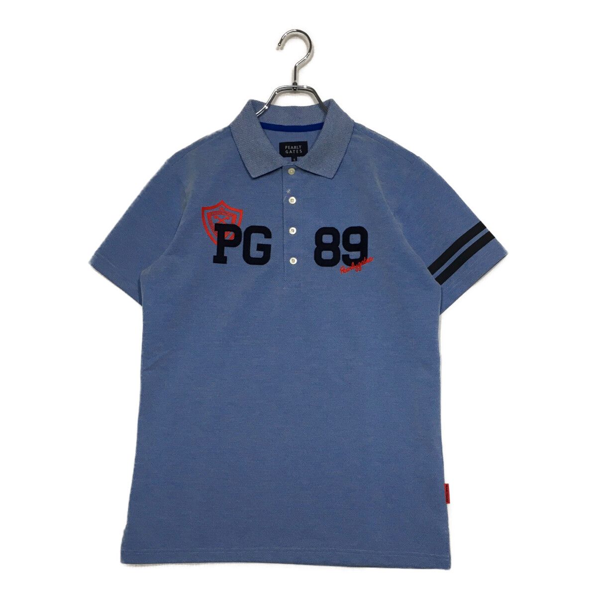 中古 メンズ パーリーゲイツ PEARLY GATES 半袖ポロシャツ 5(L) ブルー 鹿の子