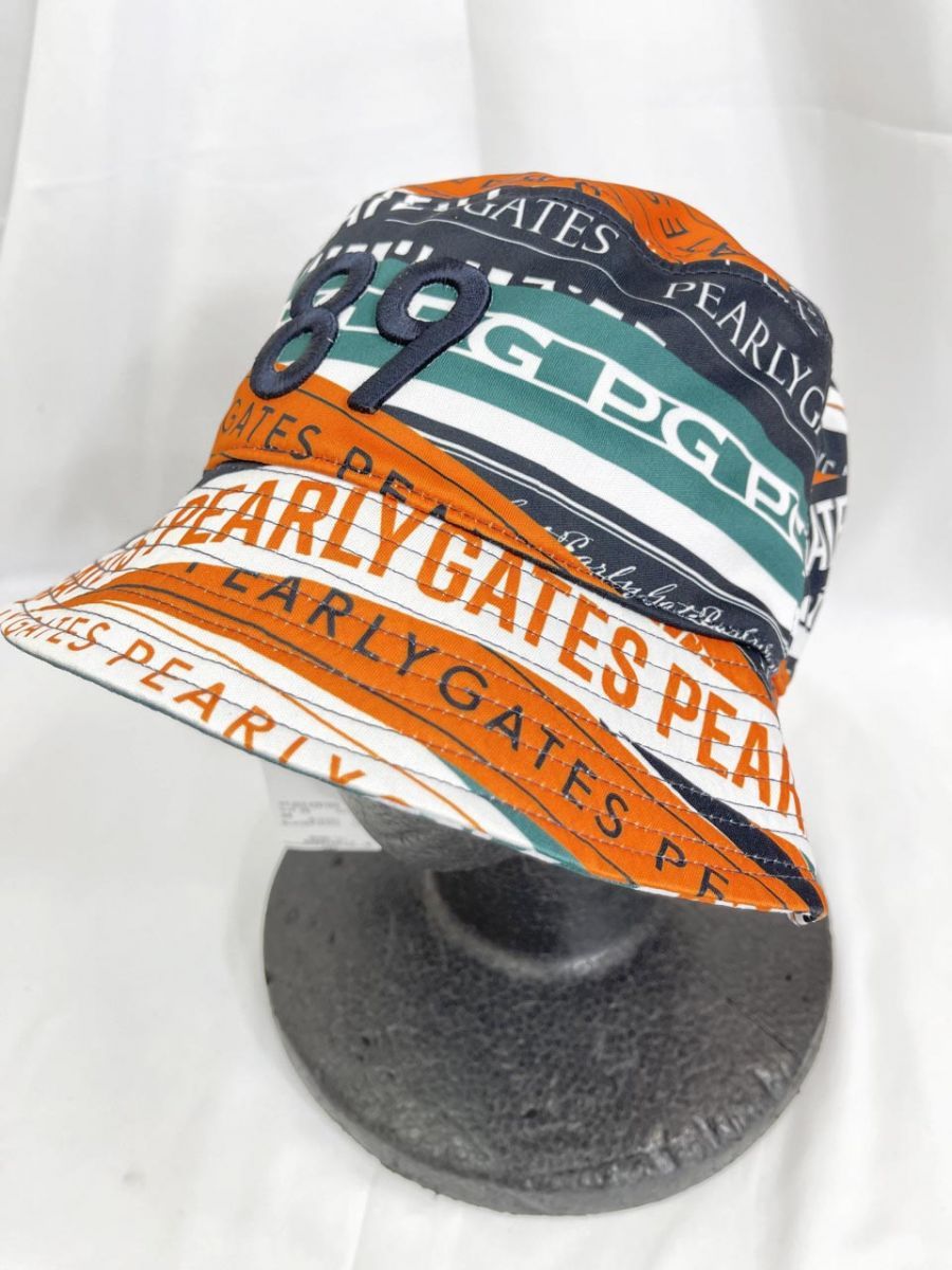 PEARLY GATES パーリーゲイツ ロゴ リボン柄 HAT バケット ハット