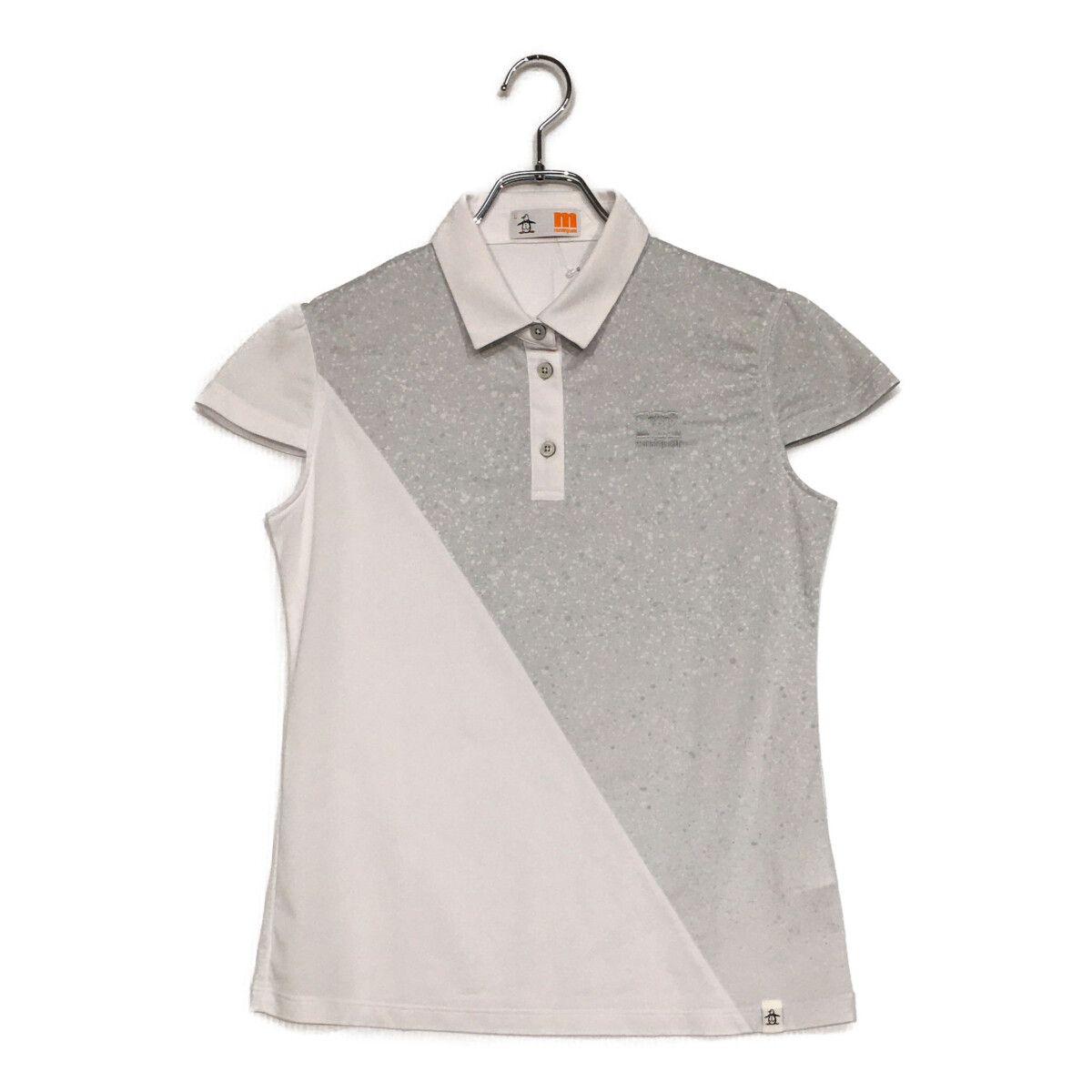 中古 レディース マンシングウェア Munsing wear 半袖ポロシャツ L グレー×白