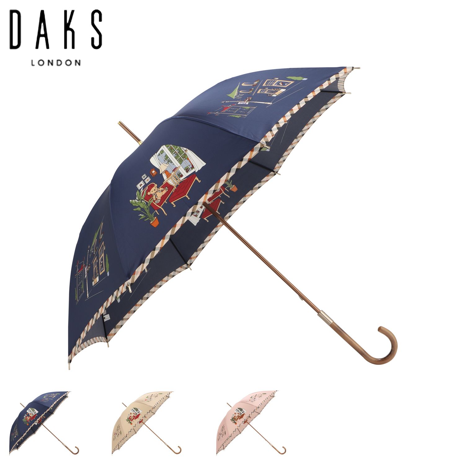 ダックス DAKS 長傘 雨傘 レディース 60cm 軽量 日本製 21-125-11275-00
