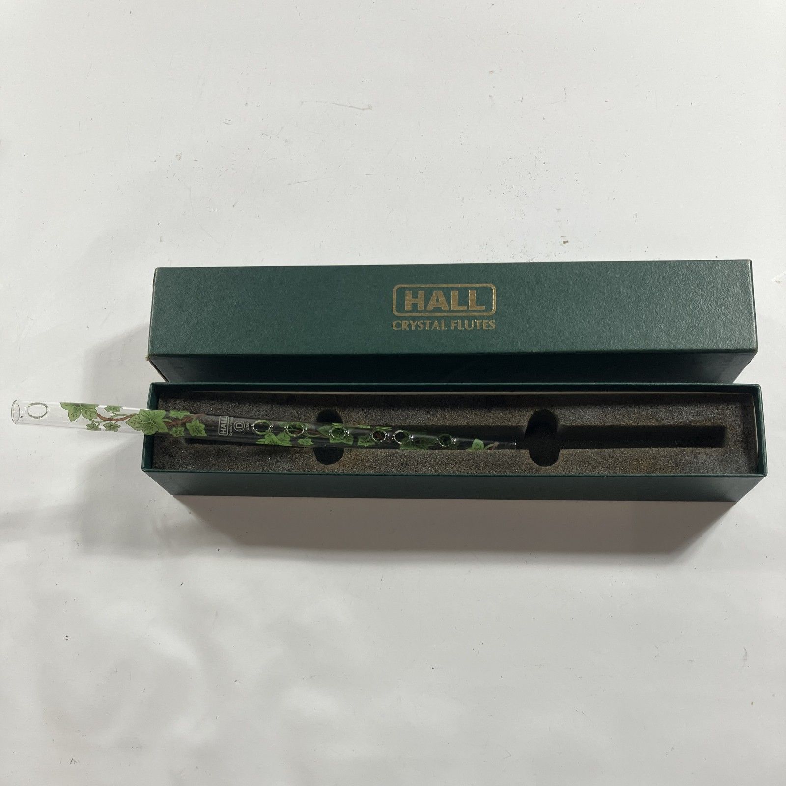 ★ Hall Crystal製 アイビー 蔦柄 ガラス製 USA フルート ピッコロ D管 アメリカ 現状品