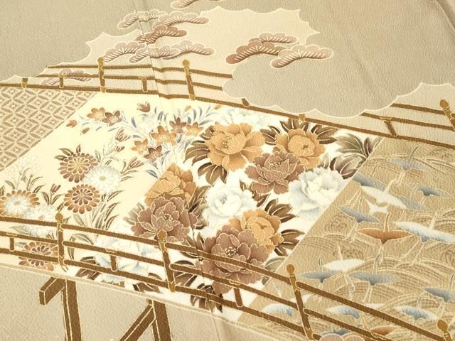 平和屋着物□訪問着 渡橋花文 金彩 正絹 逸品 DABF9838cd - メルカリ