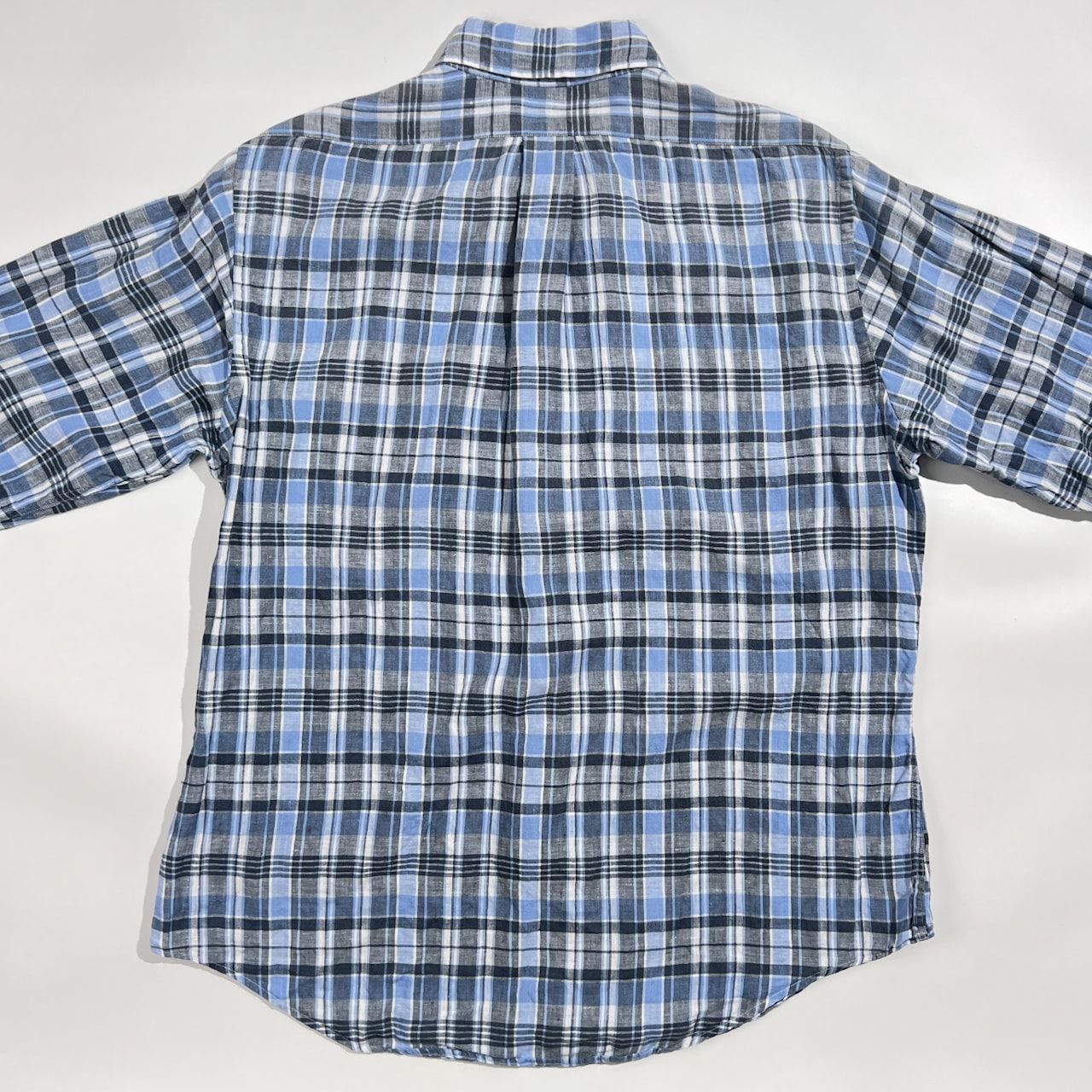 リネン100% Brooks Brothers ブルックスブラザーズ チェック BD ボタン