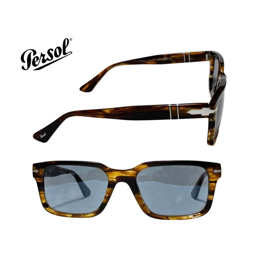 【Persol】 ペルソール サングラス　PO03272S　1235/56　ストライプドブラック&ブラウン　国内正規品