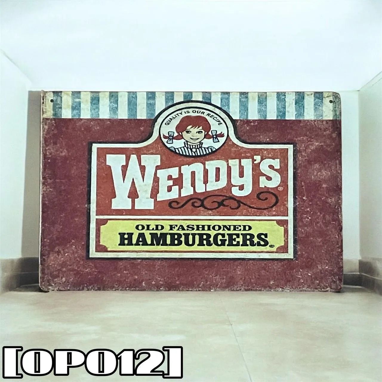 OP012］ブリキ看板 ウェンディーズ Wendy's ファストフード