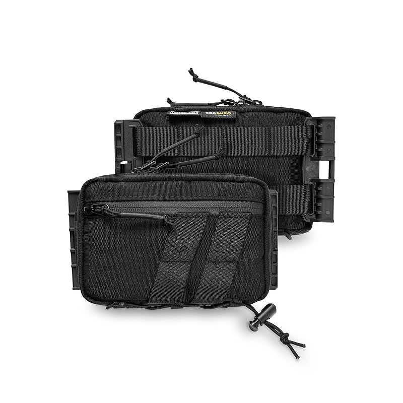【新品】 TACTICAL_GEEK Block E6.0 EDCコンパクト ウエストポーチ 伸縮コード付き 実用ポケットオーガナイザー ナイロン製 ダブルジッパーツールポーチ 多用途小型ガジェット整理収納 日常携帯用 （ブラック）