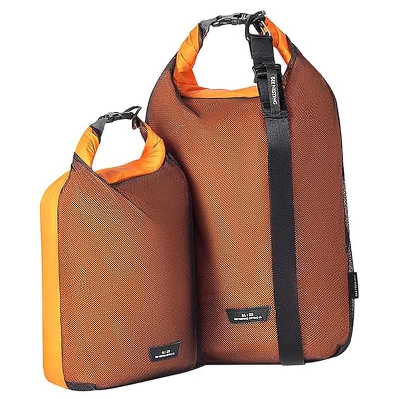 【新品】 Bee Nesting超軽量防水バッグ、乾湿分離ドライバッグ、完全防水、バッグ防水バッグ、大容量、アウトドア旅行、ボート、登山、ハイキング、サイクリング、ホリデーキャンプに最適、防水軽量収納、ウォータープルーフバッグセット (オレンジ, 4L 8L)