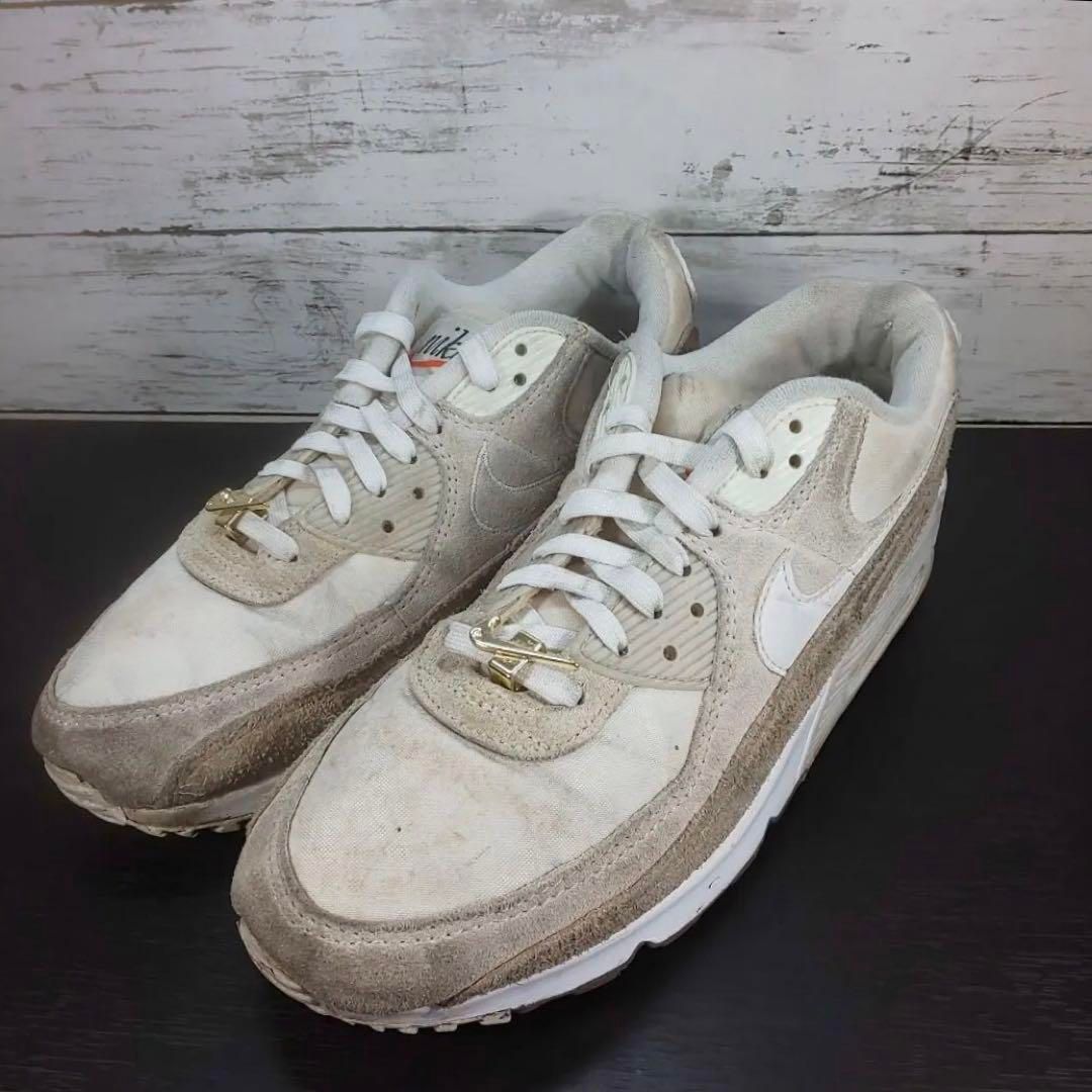 NIKE AIR MAX 90 SNEAKER ナイキ エア マックス 90 スニーカー 26.5cm ホワイト 白 ベージュ DB0636-100 L07724