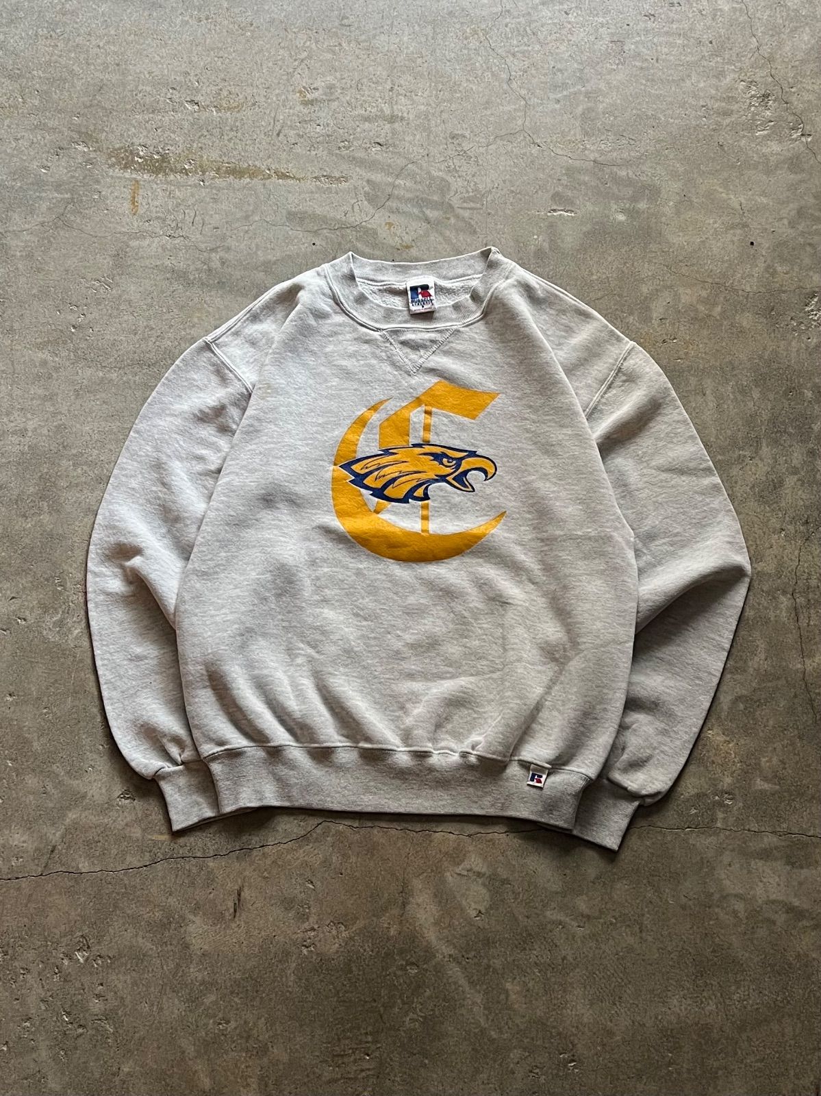 Russell Athletic イーグルロゴ スウェット S グレー