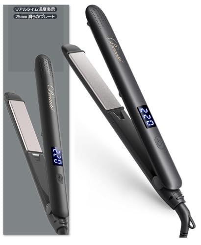 ヘアアイロン 2way イオンカール/ストレート 25mmプレート 120℃?220℃ プロ仕様 6段階温度調節可能 様々な髪質に対応 25秒立ち上がり 100?240V 海外対応/飛行機持込可能 大画面デジタル表示 360度回転コード 30 79eb2cb1