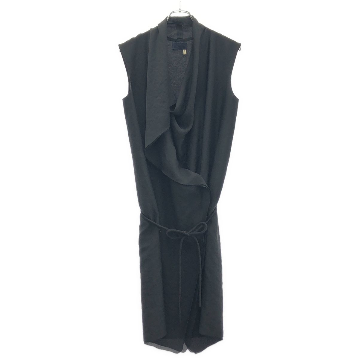 LANVIN ランバン 13AW ノースリーブドレープコードワンピース ブラック 36