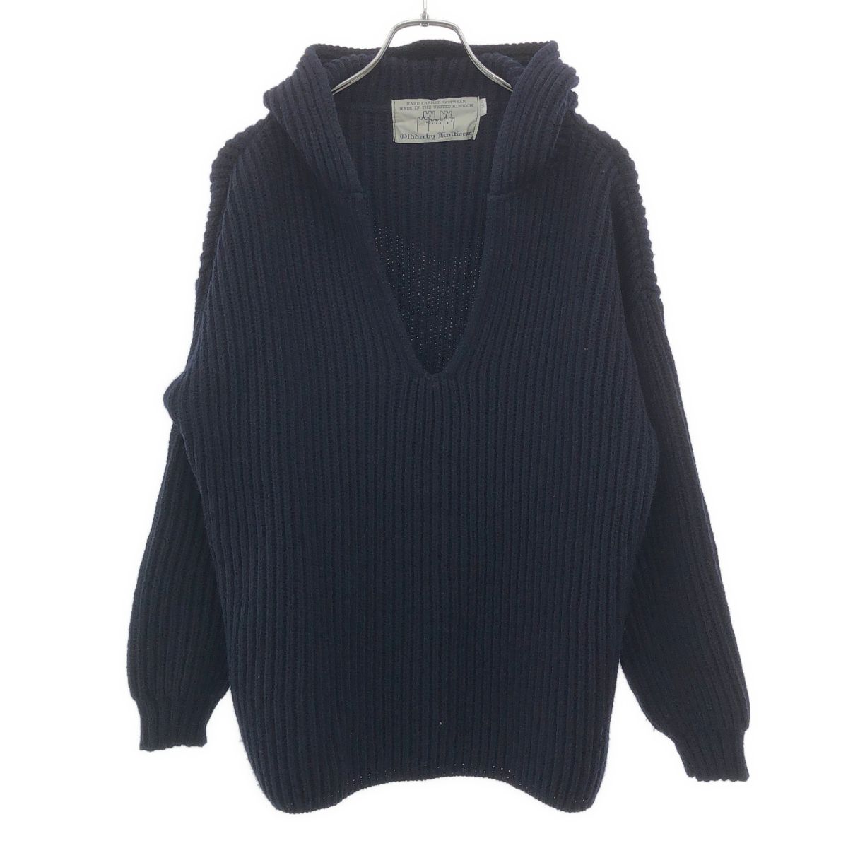 Oldderby Knitwear オールドダービーニットウェア プルオーバーニットパーカー ネイビー M