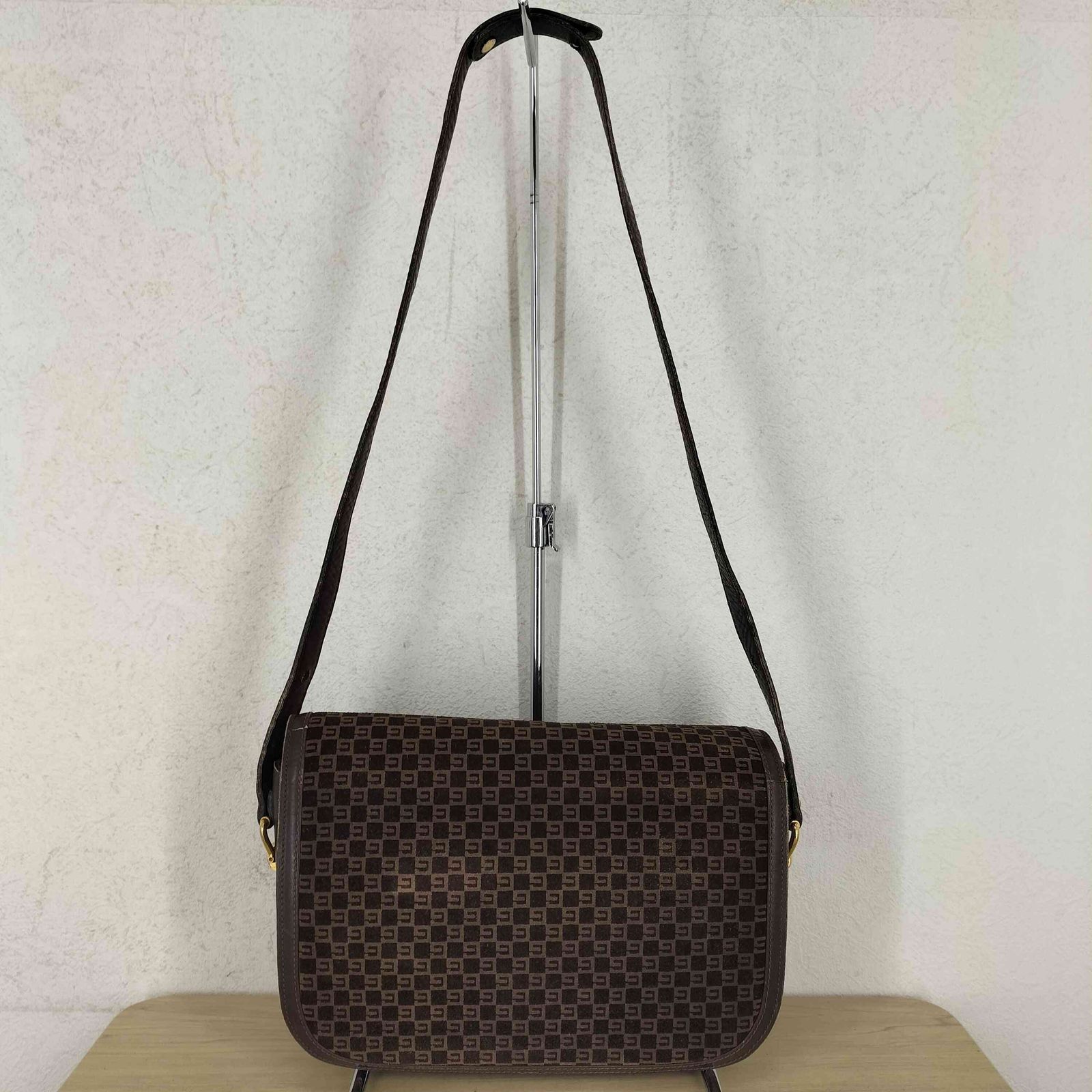グッチ GUCCI OLD オールド GG柄 スエード ショルダーバッグ 