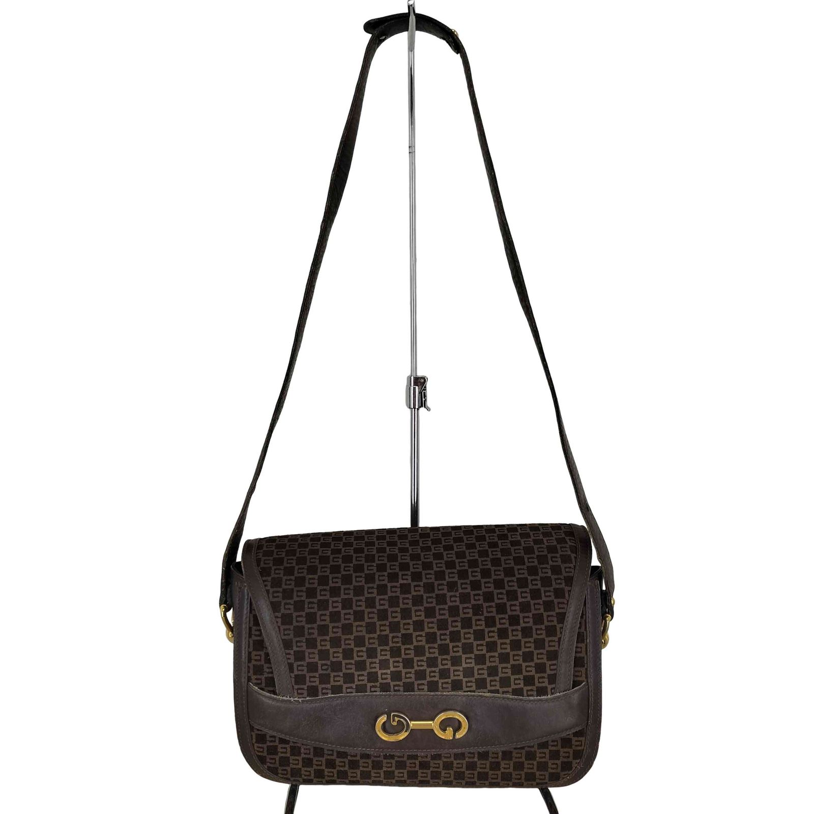 グッチ GUCCI OLD オールド GG柄 スエード ショルダーバッグ レディース 表記無