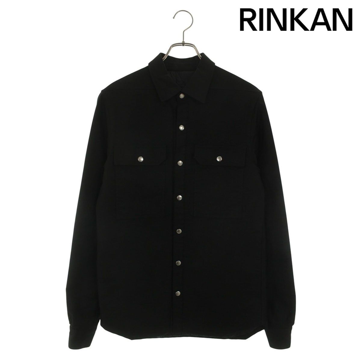 リックオウエンス 19AW OUTERSHIRT/RR19F4729-NDKL キルティング裏地コットンキャンバスアウターシャツブルゾン メンズ 46
