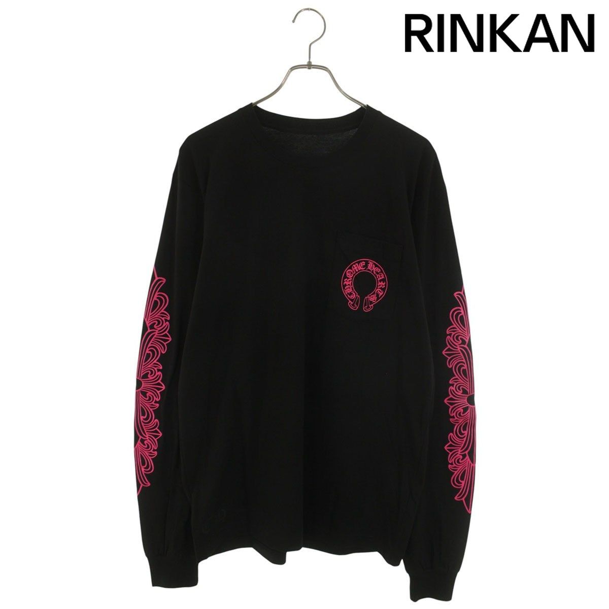 クロムハーツ CH L/S /1 袖フローラルバックホースシュープリント長袖カットソー メンズ L