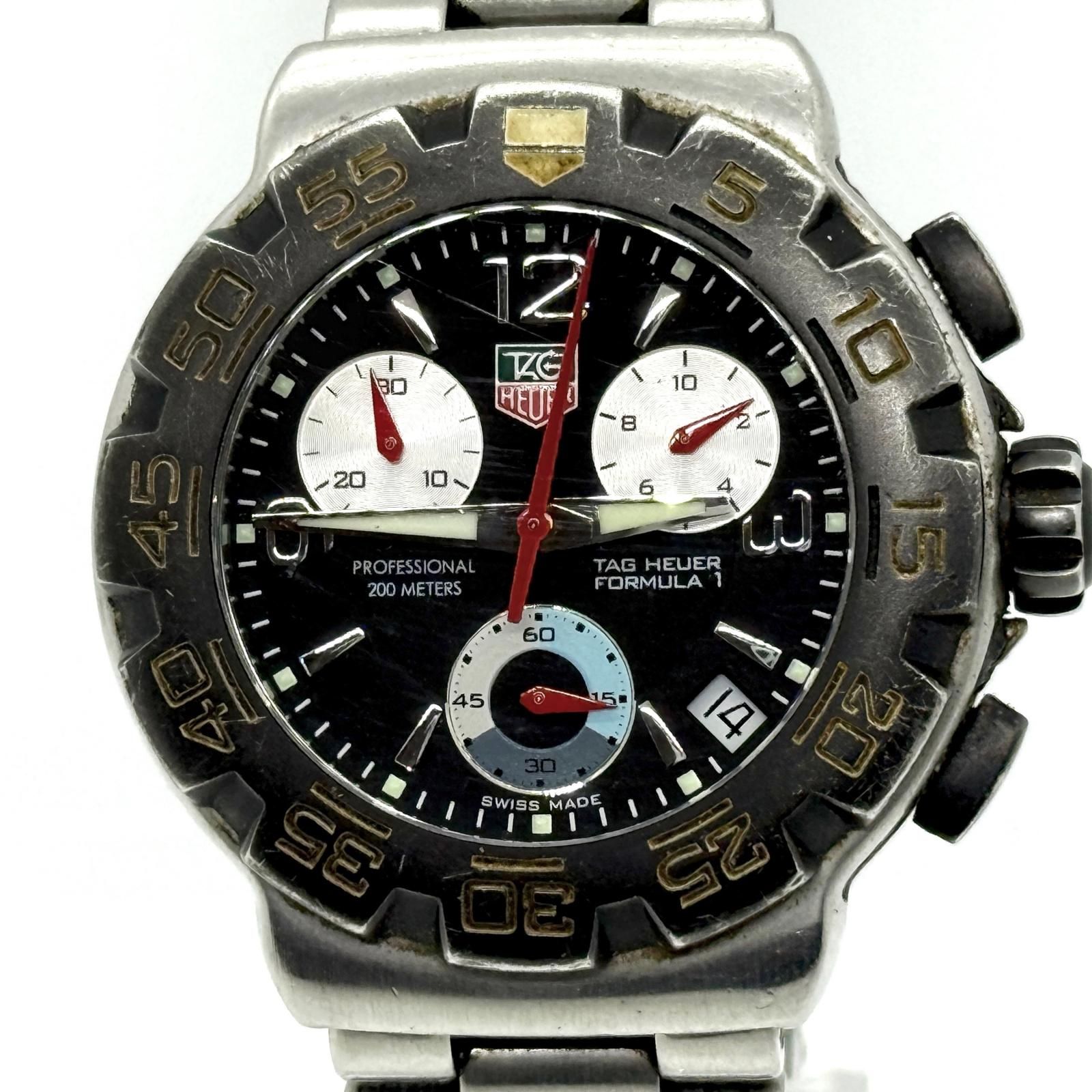 TAG HEUER タグホイヤー フォーミュラ1 クロノグラフ プロフェッショナル200m CAC1110-0 ブラック QZ メンズ 腕時計 訳あり