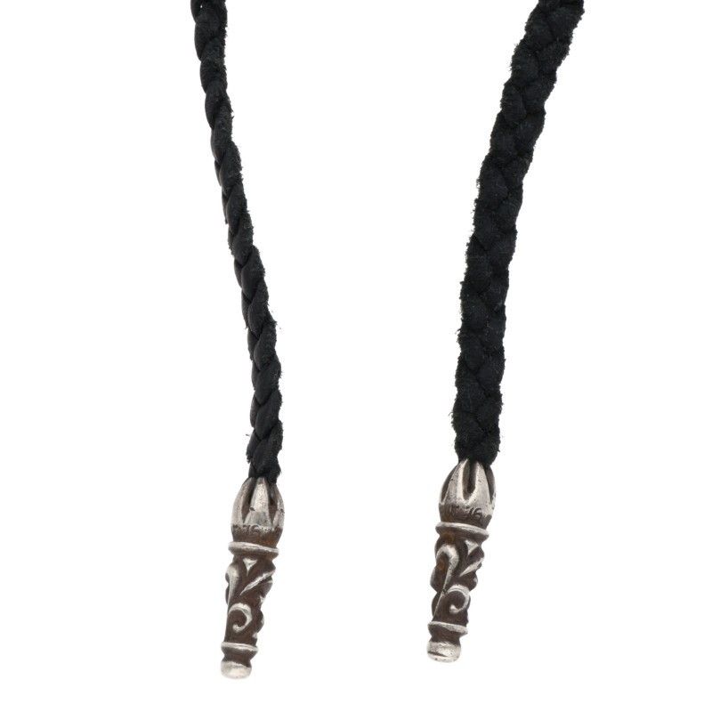 クロムハーツ LEATHER BRAID/スクロールレザーブレード シルバー