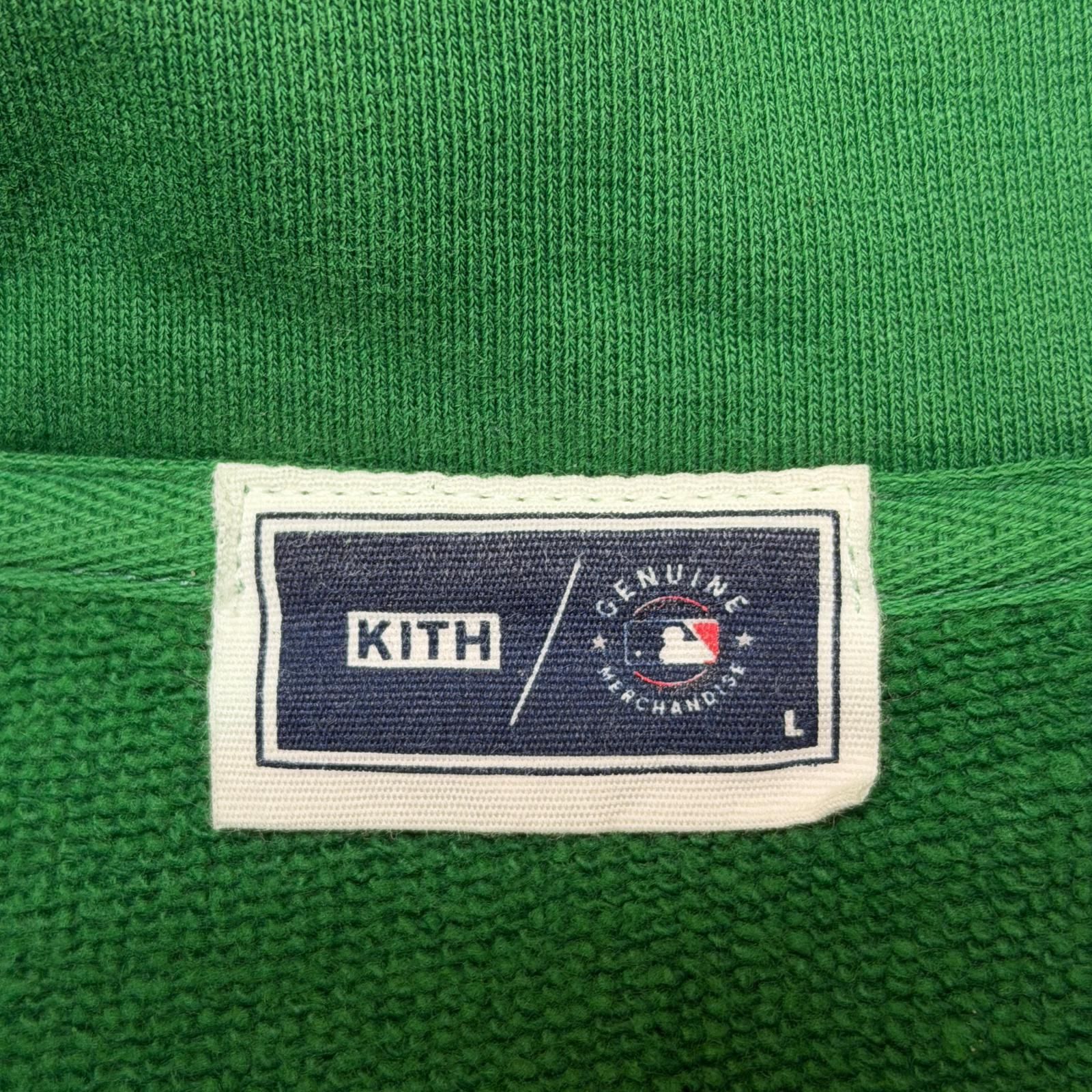 参考上代36080円 KITH  × The New York Yankees クォータージップポップオーバースウェットシャツ ハーフジップ キス  × ザ ニューヨーク ヤンキース グリーン L （15666M） 参考上代36080円 KITH × The New York Yankees クォータージップポップ