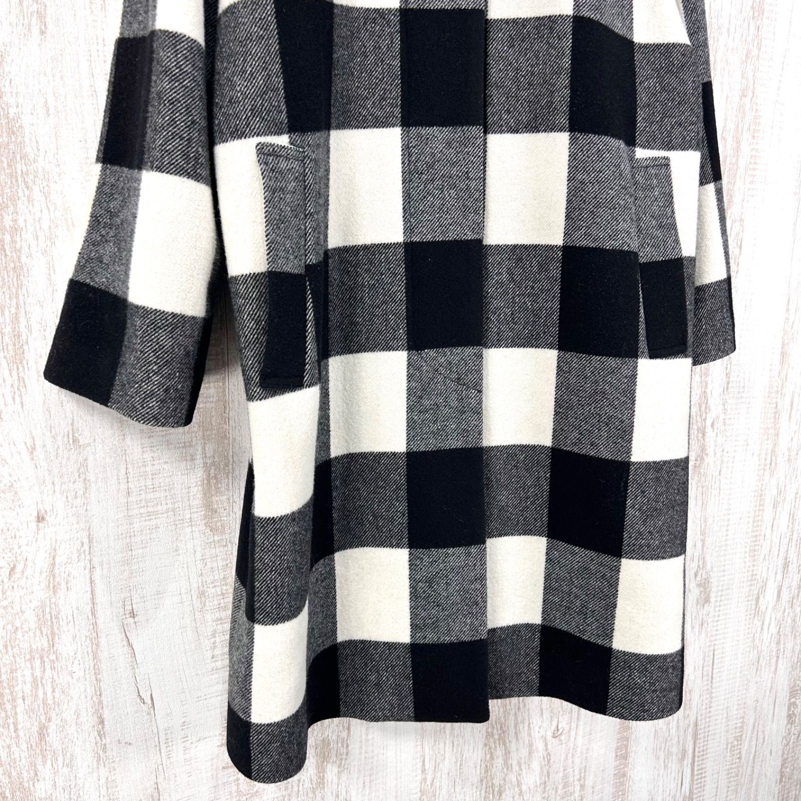Lois CRAYON ロイスクレヨン ブロックチェック ウール ロングコート 