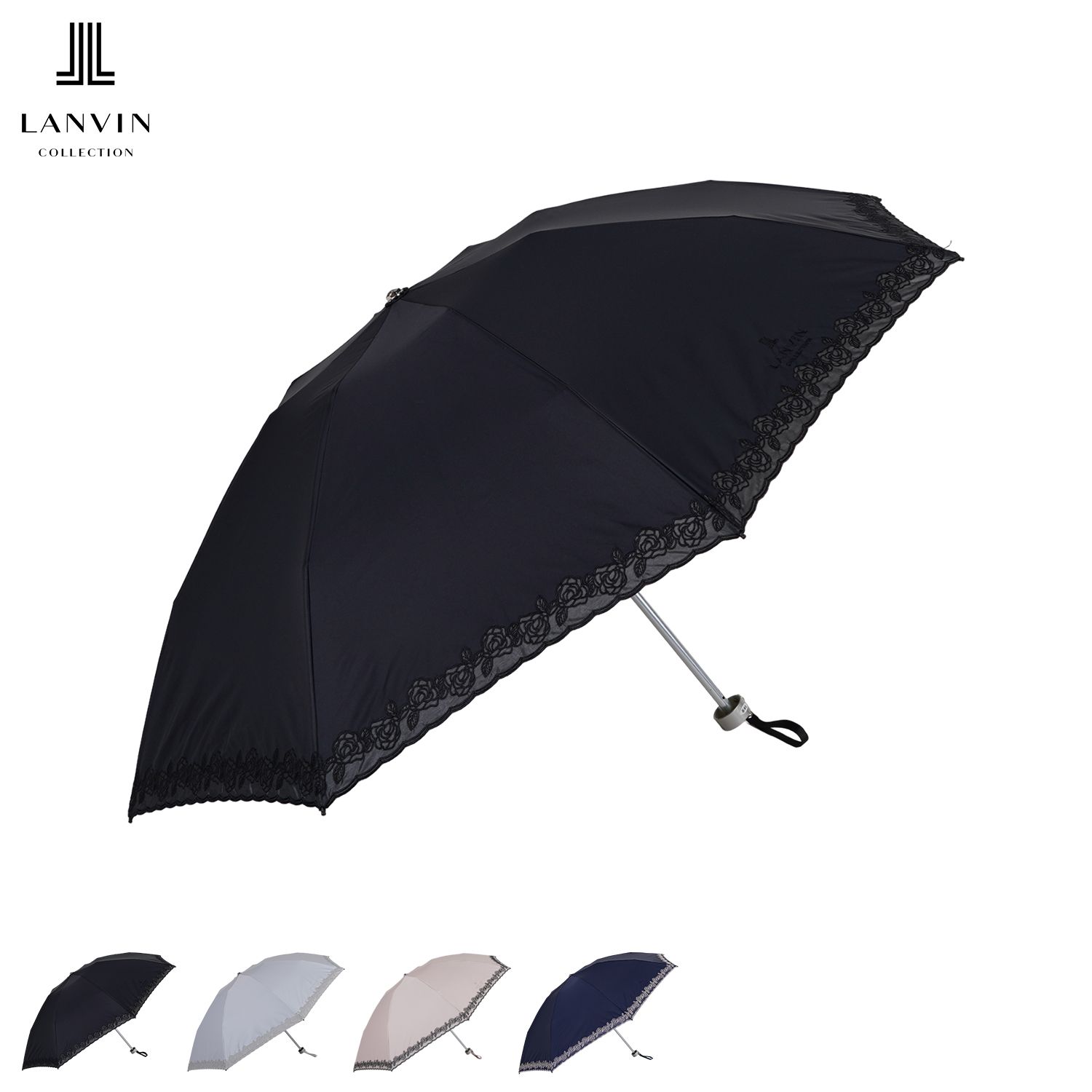 ランバン コレクション LANVIN COLLECTION 日傘 折りたたみ 晴雨兼用 ショート レディース 50cm 22-083-11868-02