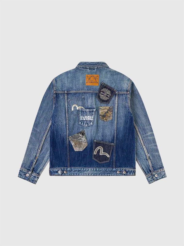 EVISU エヴィス ジーンズ デニムジャケット マルチポケット カモメ