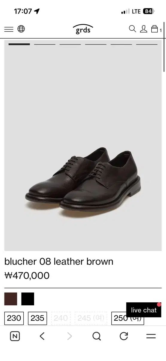 grds Blucher08 ブラウン 260size