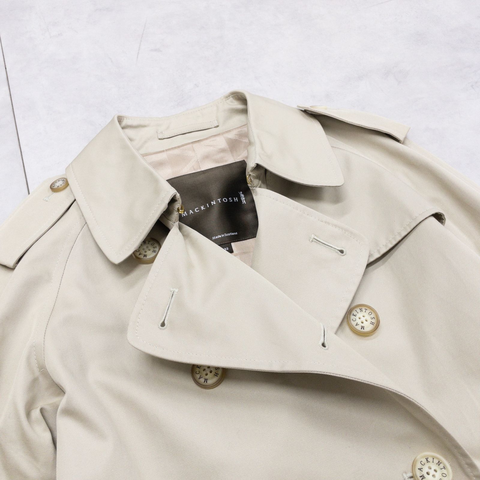 MACKINTOSH マッキントッシュ トレンチコート ベルト コットン ベージュ スコットランド製 レディース 32 b01477