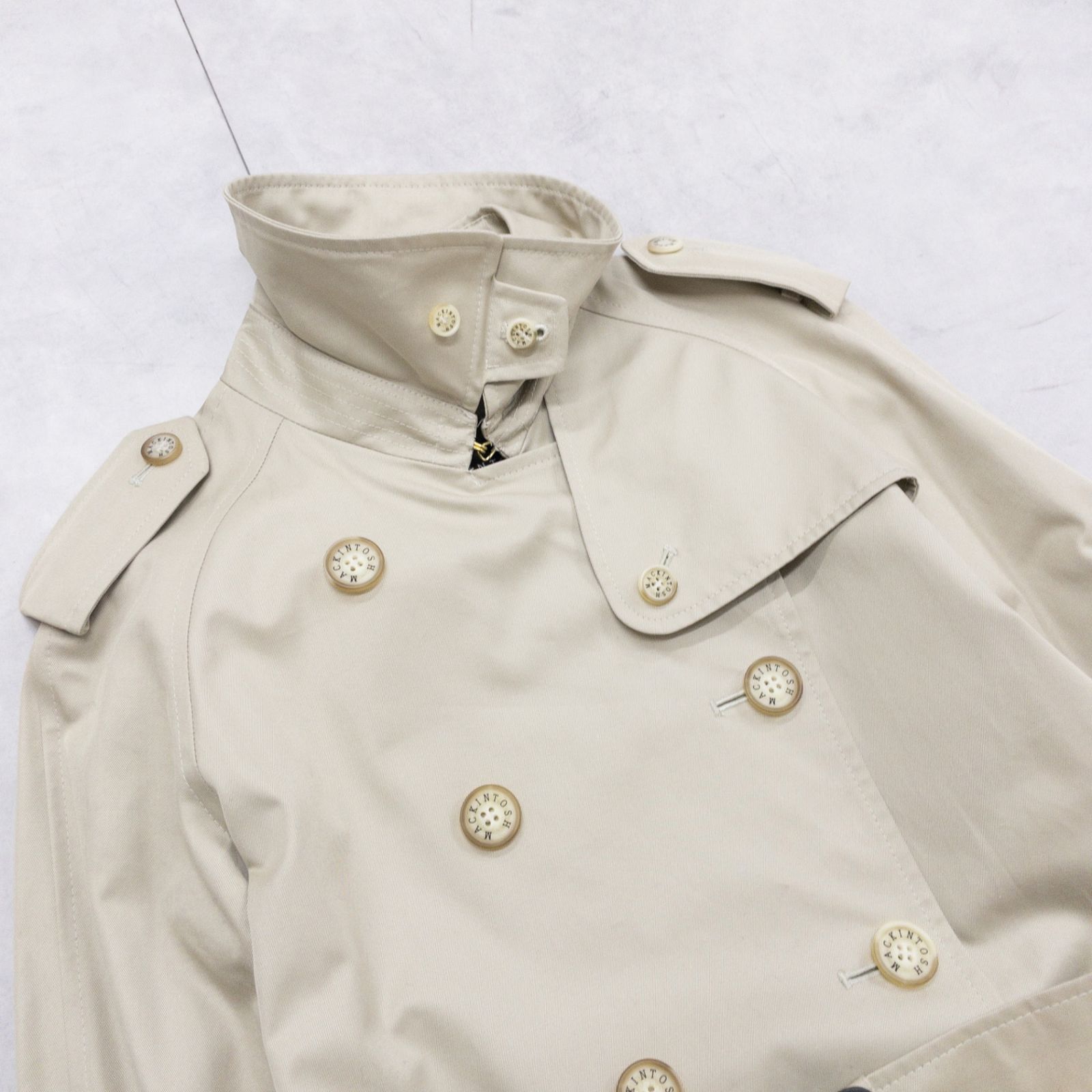 MACKINTOSH マッキントッシュ トレンチコート ベルト コットン ベージュ スコットランド製 レディース 32 b01477