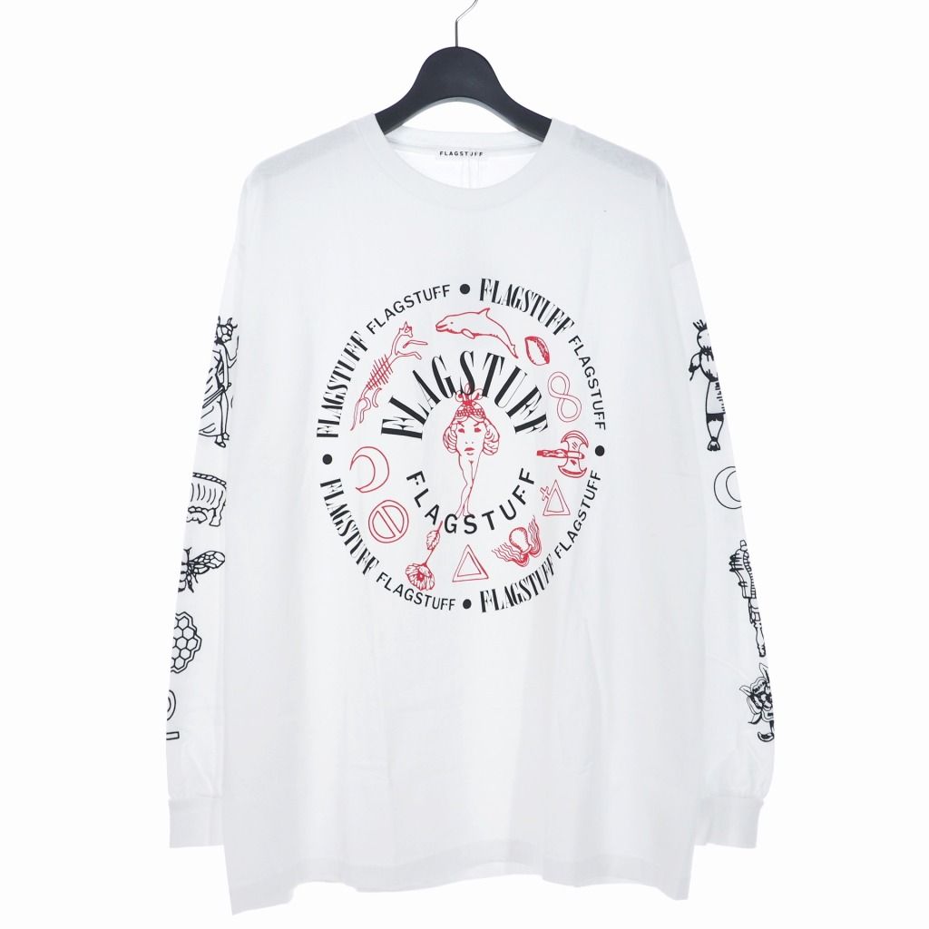 フラグスタフ FLAGSTUFF beginning of life tee ロングスリーブTシャツ カットソー 長袖 M ホワイト 白 22SS-FS-37 4,131円