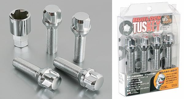 新品 KYO-EI [ 協永産業 ] Bull Lock(ブルロック) TUSKEY Bolt M14XP1.5 60° 28mm クロームメッキ 1Set T630-28