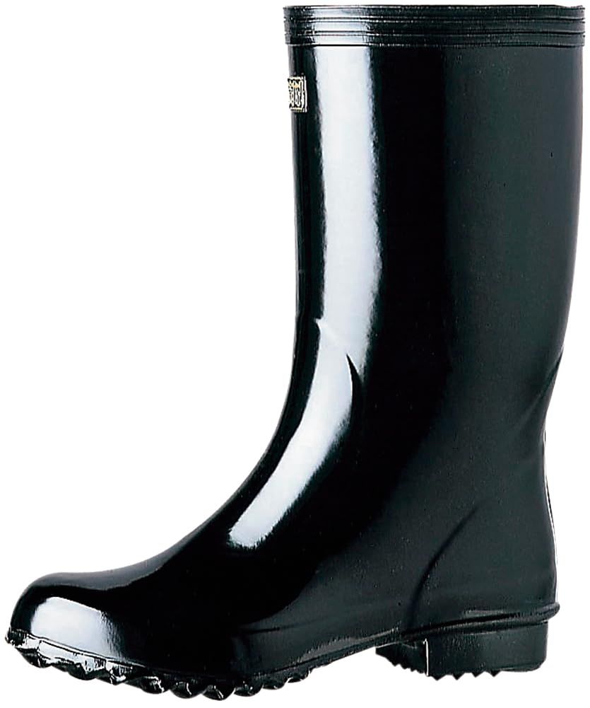 新品 ミツウマ 安全靴 艶半長 日本製 メンズ 農作業 水産業 長靴 26.0 cm クロ