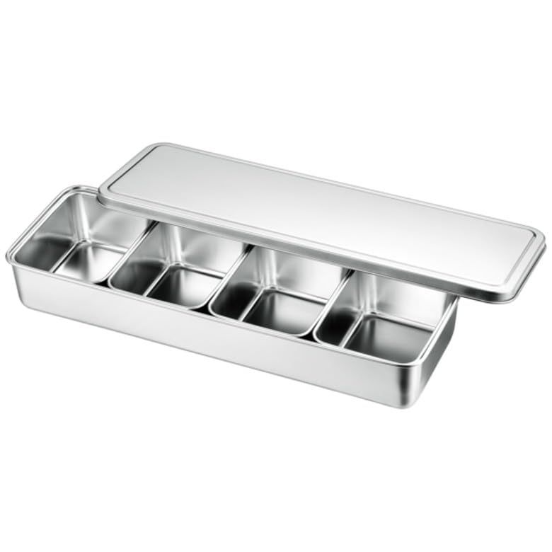 新品 赤川器物製作所 18-8 普及型調味料入バット 4ヶ入 (横長型) 66704