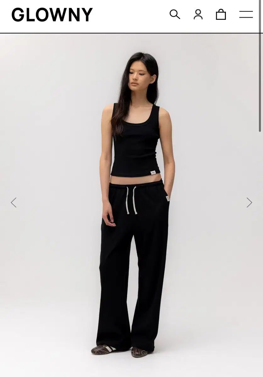 グロウニー コンフォート シャーリング パンツ ブラック G COMFORT STRING PANTS