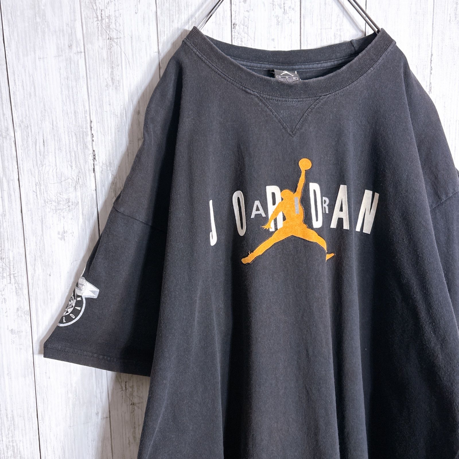 【入手困難/最高モデル】00s Vintage 古着 黒タグ ジョーダン JORDAN ジャンプマンロゴ フェード 半袖Tシャツ #8118
