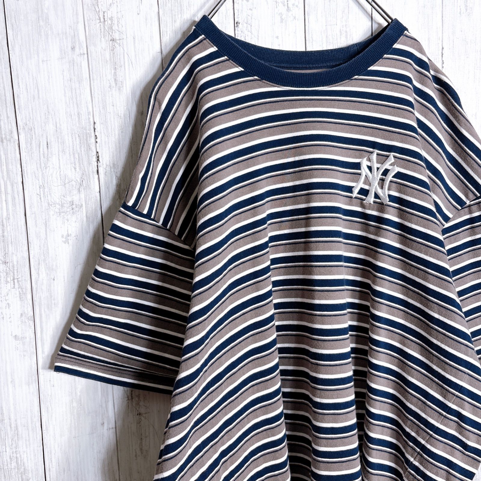 【入手困難/国内正規品】MLB メジャーリーグベースボール ボーダー ニューヨーク・ヤンキース 半袖Tシャツ #7380