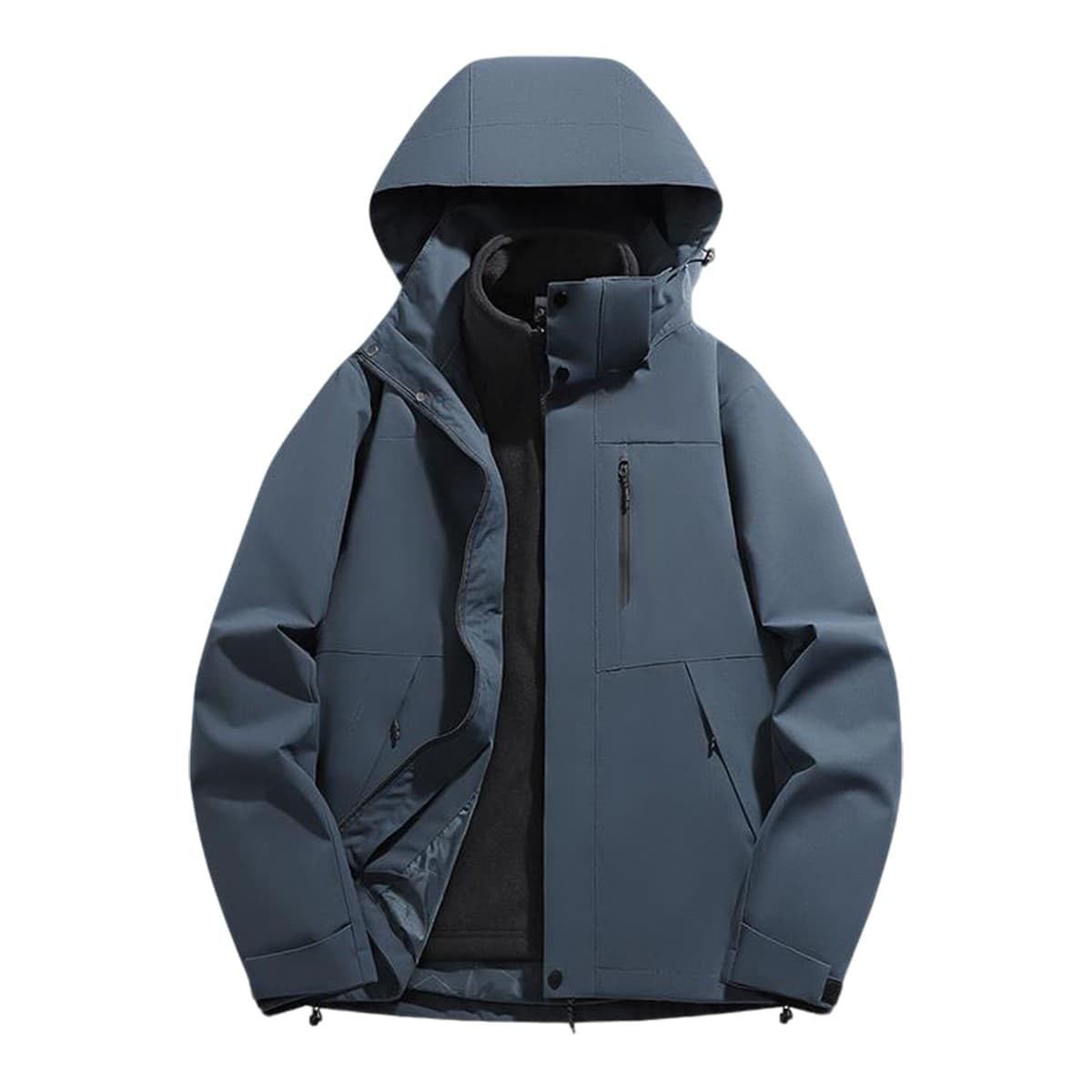 新品 [Pikaeyes] ジャケット スキー スノーボード 冬用 防寒 防水 防風 アウトドア スキーウェア 登山 通気 防寒コート フリース付き 男女兼用 デニムブルー S