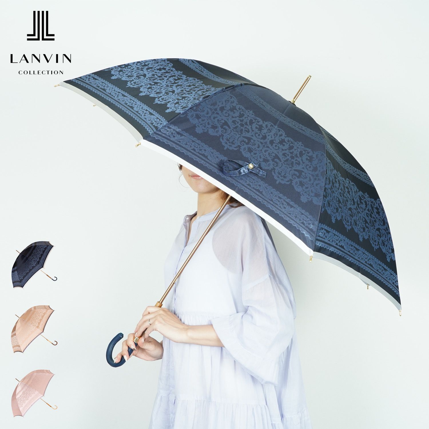 ランバン コレクション LANVIN COLLECTION 長傘 雨傘 レディース 58cm 軽量 8410-00