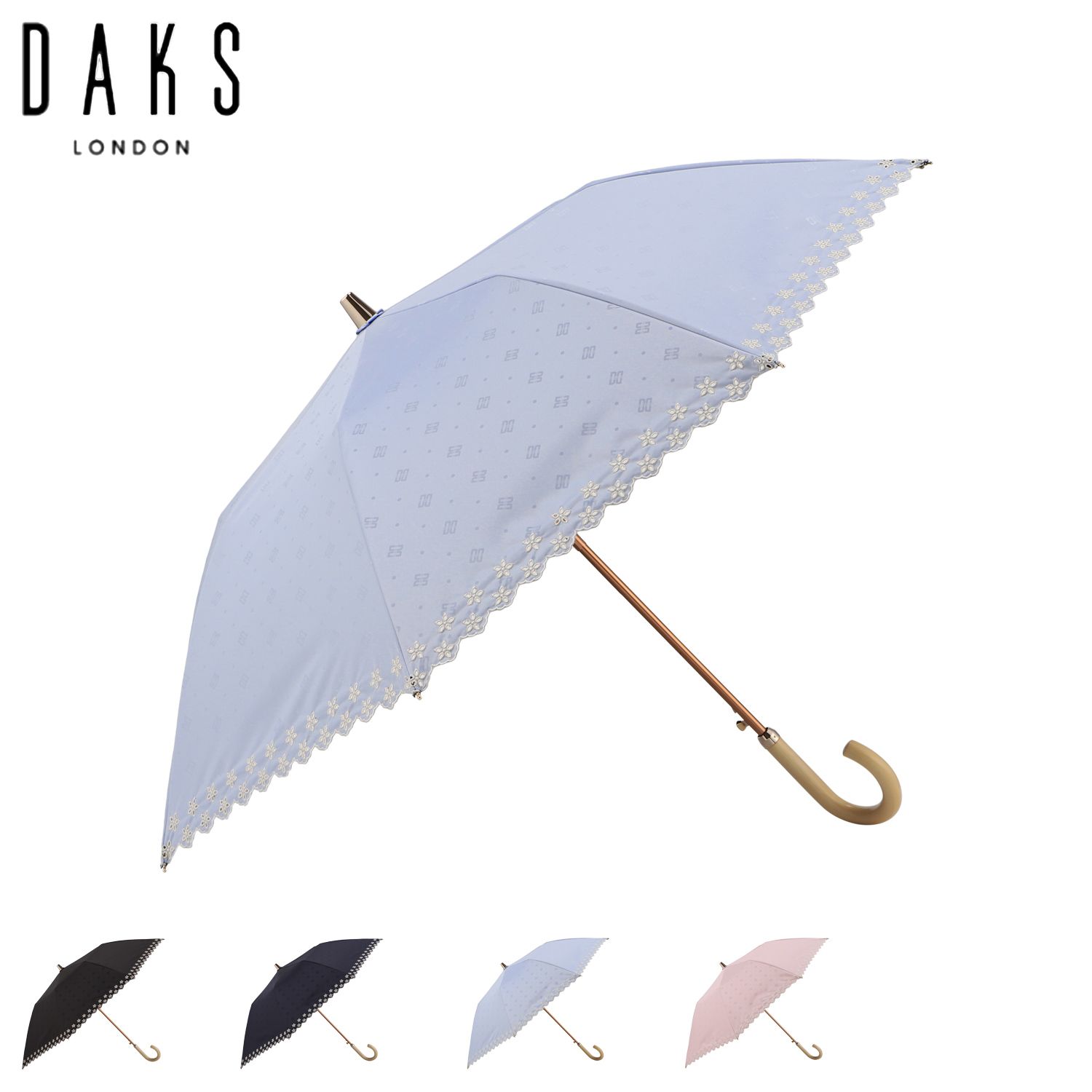 ダックス DAKS 日傘 雨傘 晴雨兼用 折りたたみ傘 2段 レディース 50cm UVカット 遮光 紫外線対策 22-125-12212-51