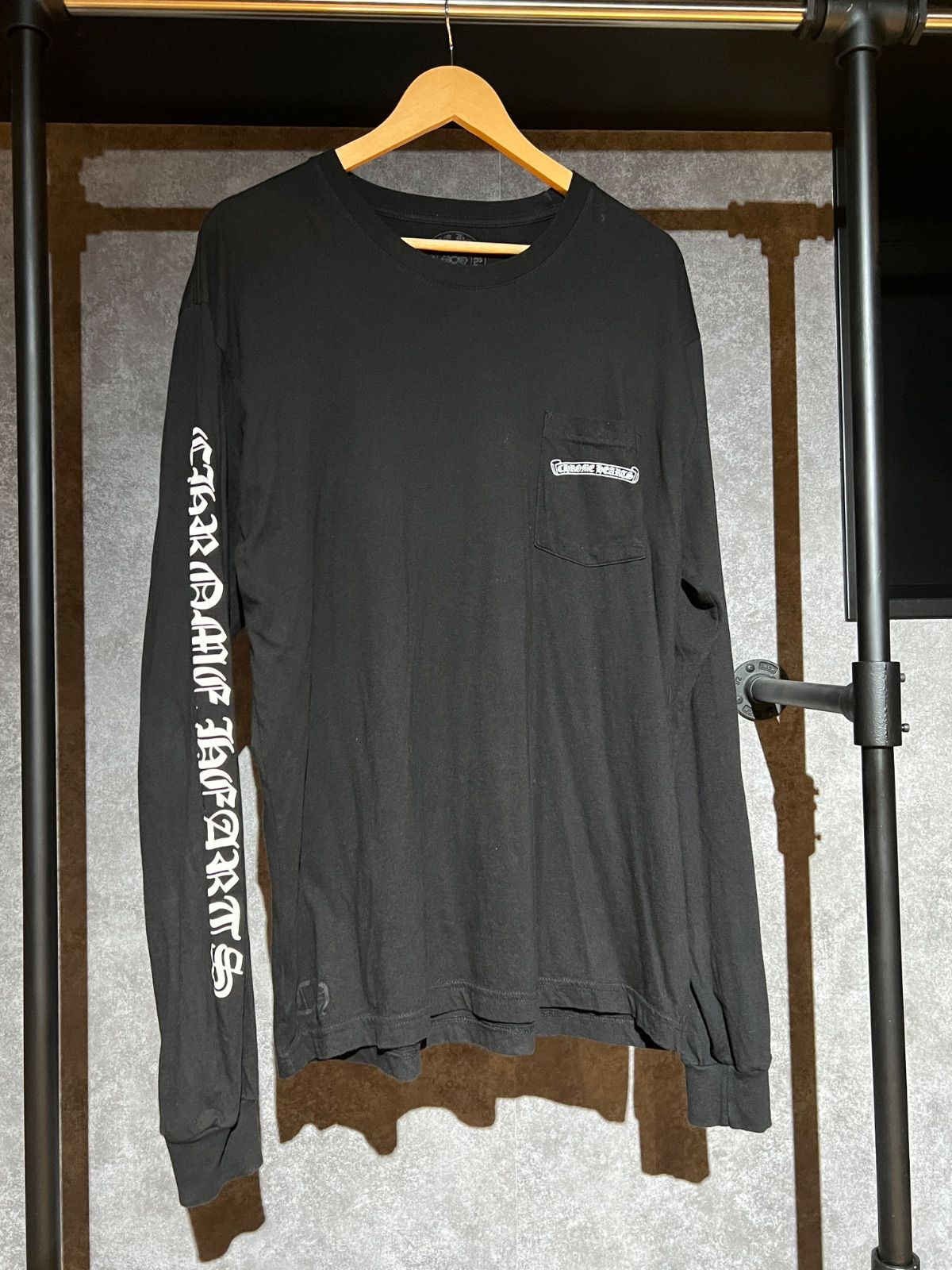 クロムハーツ　長袖カットソー　スクロールラベル　ブラック　XLサイズ　AB品