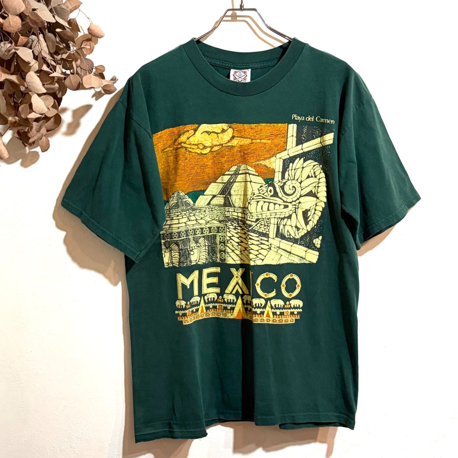 80〜90s VINTAGE アイビーグリーンMEXICO半袖Tシャツ